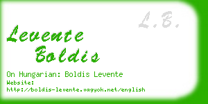 levente boldis business card